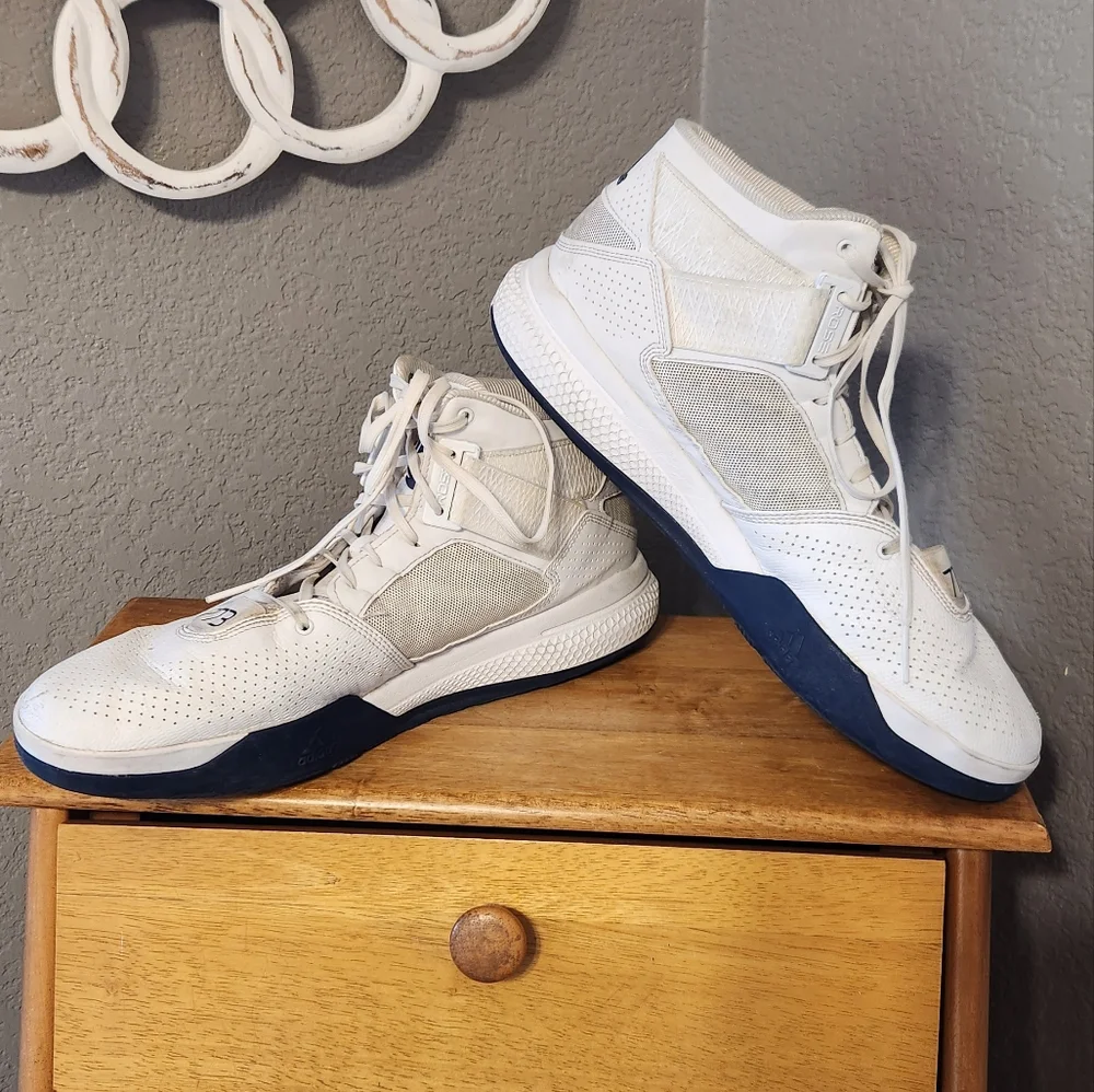 Adidas D-Rose 773 lV White/Black Bounce Basketball Shoes, Size‎ 14